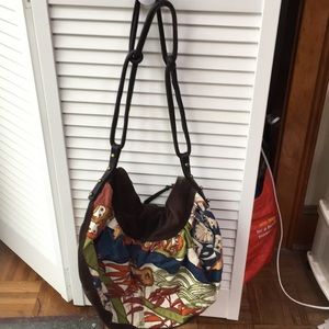 Lucky Brand suede, stitched boho style bag